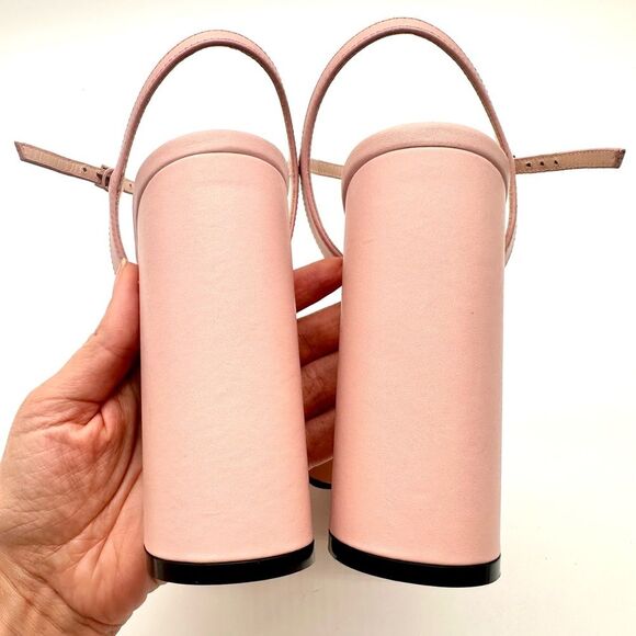 Gucci GG Marmont Platform Sandals Pink Block High Heel Ankle Strap EU 38 US 38 - Picture 6 of 13